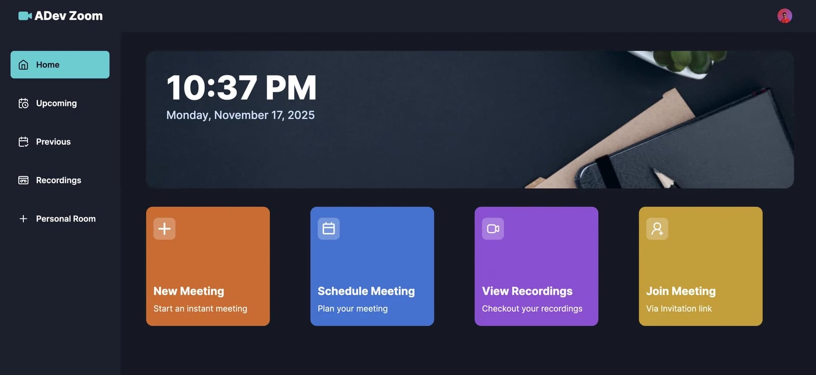 Screenshot of ADev Zoom